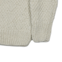 Chamula handknit \\"double rice grain\\" pullover in merino wool - Ivory  - Caudie