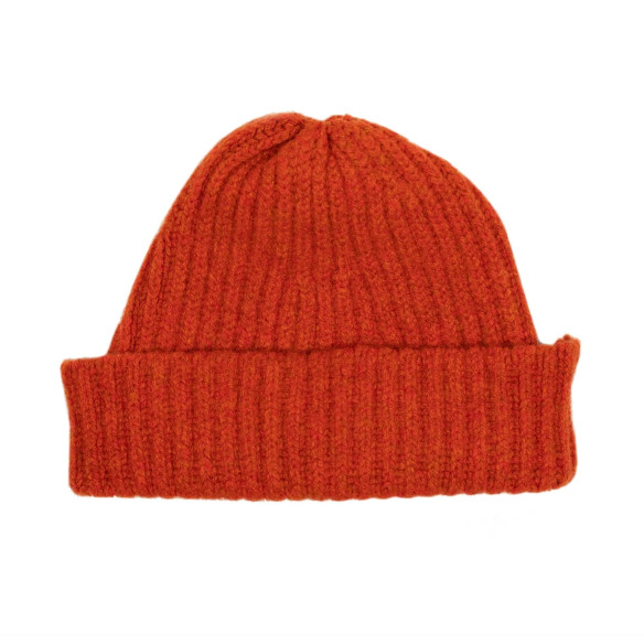 Bonnet de pêcheur en maille côtelée donegal en laine merinos et cachemire - Caudie