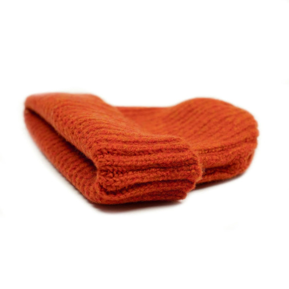 Bonnet de pêcheur en maille côtelée donegal en laine merinos et cachemire - Caudie