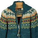 Handknit cowichan style zipped cardigan merino wool Cowichan style zipped cardigan - Agean blue - Caudie