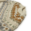 Chamula - Handknit Fair Isle crewneck sweater in merino wool - Ivory - Caudie