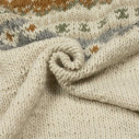 Chamula - Handknit Fair Isle crewneck sweater in merino wool - Ivory - Caudie