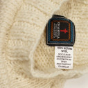 Handknit American flag crewneck sweater in merino wool - Ivory - Caudie