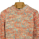 Handknit crewneck sweater in merino wool - Mixed heather pastels - Caudie