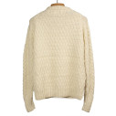 Handknit fisherman pullover in merino wool - Ivory - Caudie