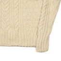 Handknit fisherman pullover in merino wool - Ivory - Caudie