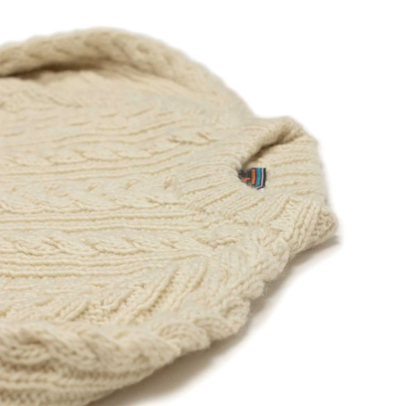 Pull pêcheur en laine mérinos tricoté main - Ivoire - Caudie Pull pêcheur en laine mérinos tricoté main - Ivoire - Caudie