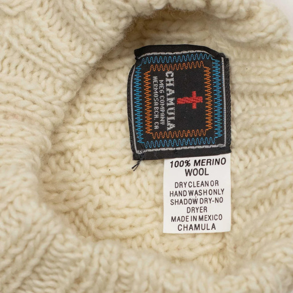 Pull pêcheur en laine mérinos tricoté main - Ivoire - Caudie Pull pêcheur en laine mérinos tricoté main - Ivoire - Caudie