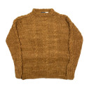 Handknit fisherman pullover in merino wool - Camel  - Caudie