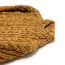 Handknit fisherman pullover in merino wool - Camel  - Caudie