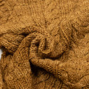 Handknit fisherman pullover in merino wool - Camel  - Caudie