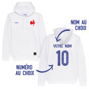 Team France rugby 2025 customizable - Kid\\\\\\'s hoodie - White - Caudie