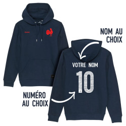 Équipe de France rugby 2025 personnalisable - Hoodie enfant - Navy - Caudie 2