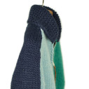 Eagle hand-knit Cowichan cardigan 6-ply wool - shades of green and blue - Caudie