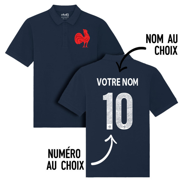 Équipe de France rugby 2025 personnalisable - Polo - Navy - Caudie