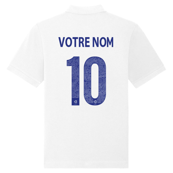 Équipe de France rugby 2025 personnalisable - Polo - Blanc - Caudie
