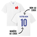 Équipe de France rugby 2024 personnalisable - Polo enfant - Blanc - Caudie