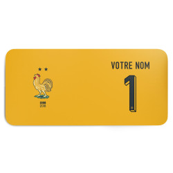 Équipe de France foot 2025 - Tapis de souris gaming personnalisable - Jaune - Caudie