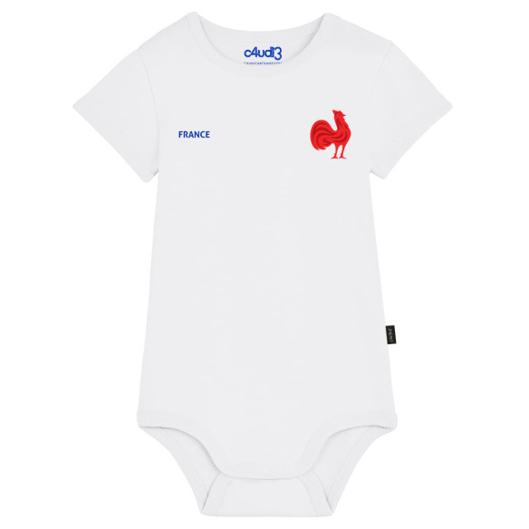 Équipe de France rugby 2025 personnalisable - Body bébé - Blanc - Caudie