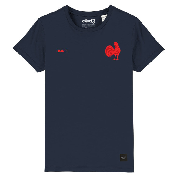 Team France rugby 2025 customizable - Kid\\'s tee-shirt - Navy - Caudie