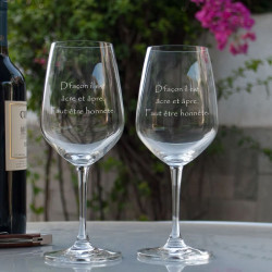 Kaamelott - Wine glass with quotes - Caudie