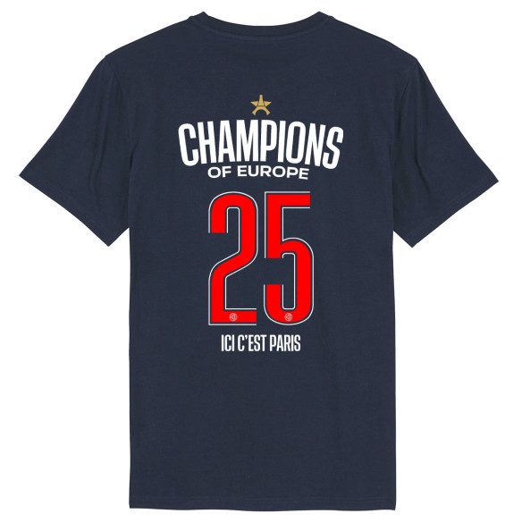 T-shirt enfant PSG 2025 étoile ligue des champions - Caudie