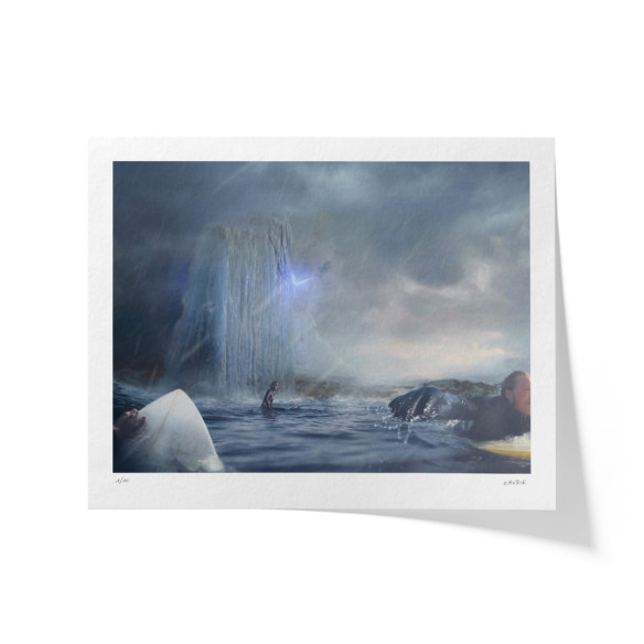 Surf Near The Wall - Limited edition art print - Caudie
