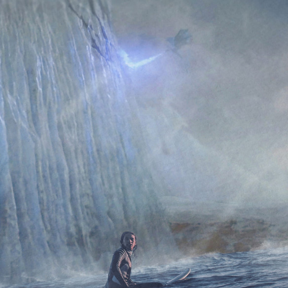Surf Near The Wall - Limited edition art print - Caudie