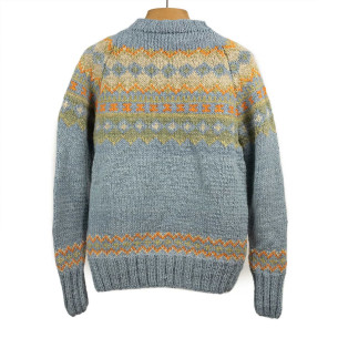 Pull en laine mérinos tricoté à la main - Indigo clair - Caudie 2