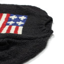 Pull en laine mérinos tricoté à la main drapeau Américain - Noir - Caudie