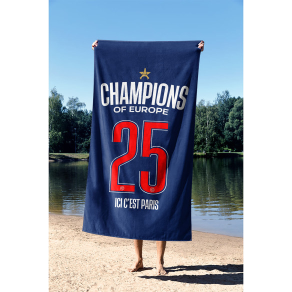 Serviette de plage PSG 2025 étoile ligue des champions  - Caudie Serviette de plage PSG 2025 étoile ligue des champions  - Caudie