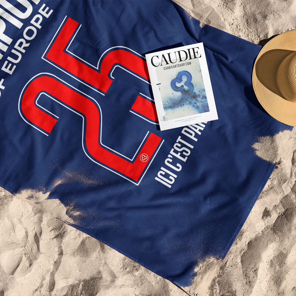 Serviette de plage PSG 2025 étoile ligue des champions  - Caudie
