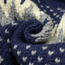 Cowichan cardigan hand-knit 6-ply wool - navy and grey winter - Caudie
