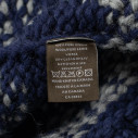 Cardigan Cowichan en laine vierge 6 fils tricoté à la main - navy et gris - Caudie
