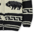 Cowichan cardigan hand-knit 6-ply wool - black, grey and natural - Caudie