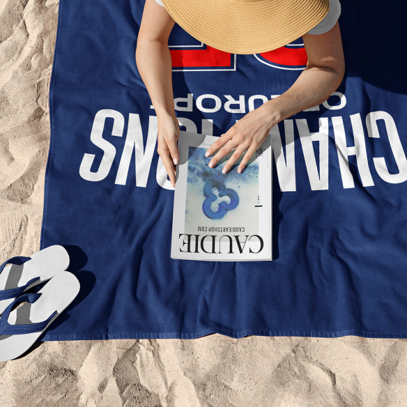 Beach towel PSG 2025 Champions League star - Caudie