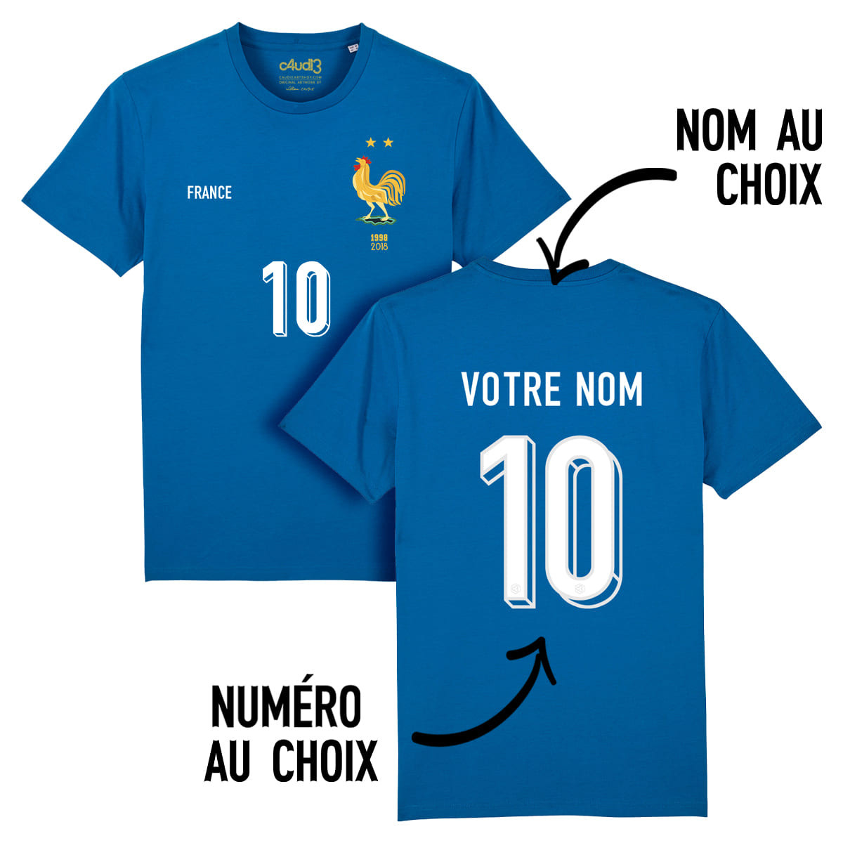 Équipe de France foot 2025 - T-shirt - Caudie
