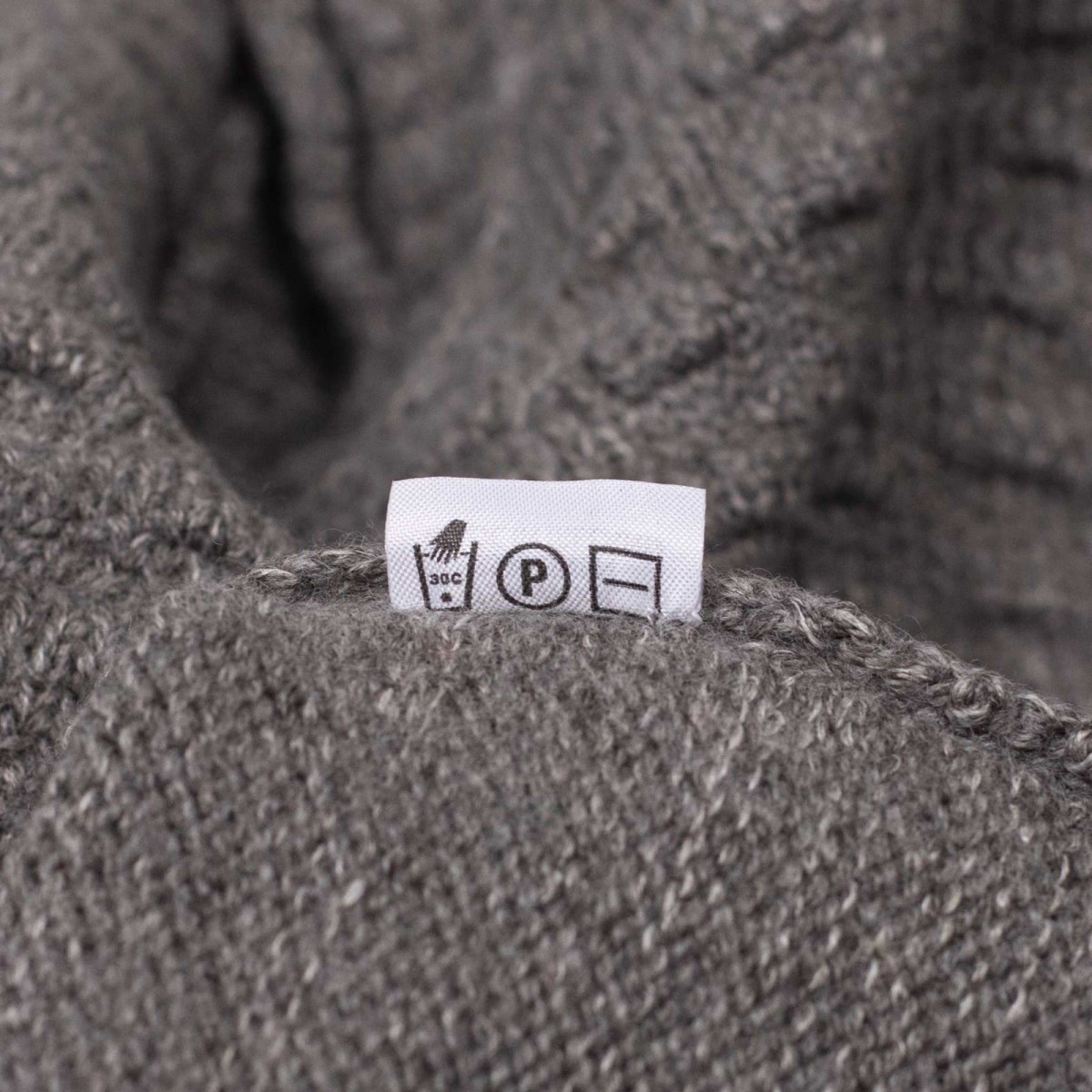 Seafoam stitch gansey sweater in taupe melange wool and linen - Taupe - Caudie