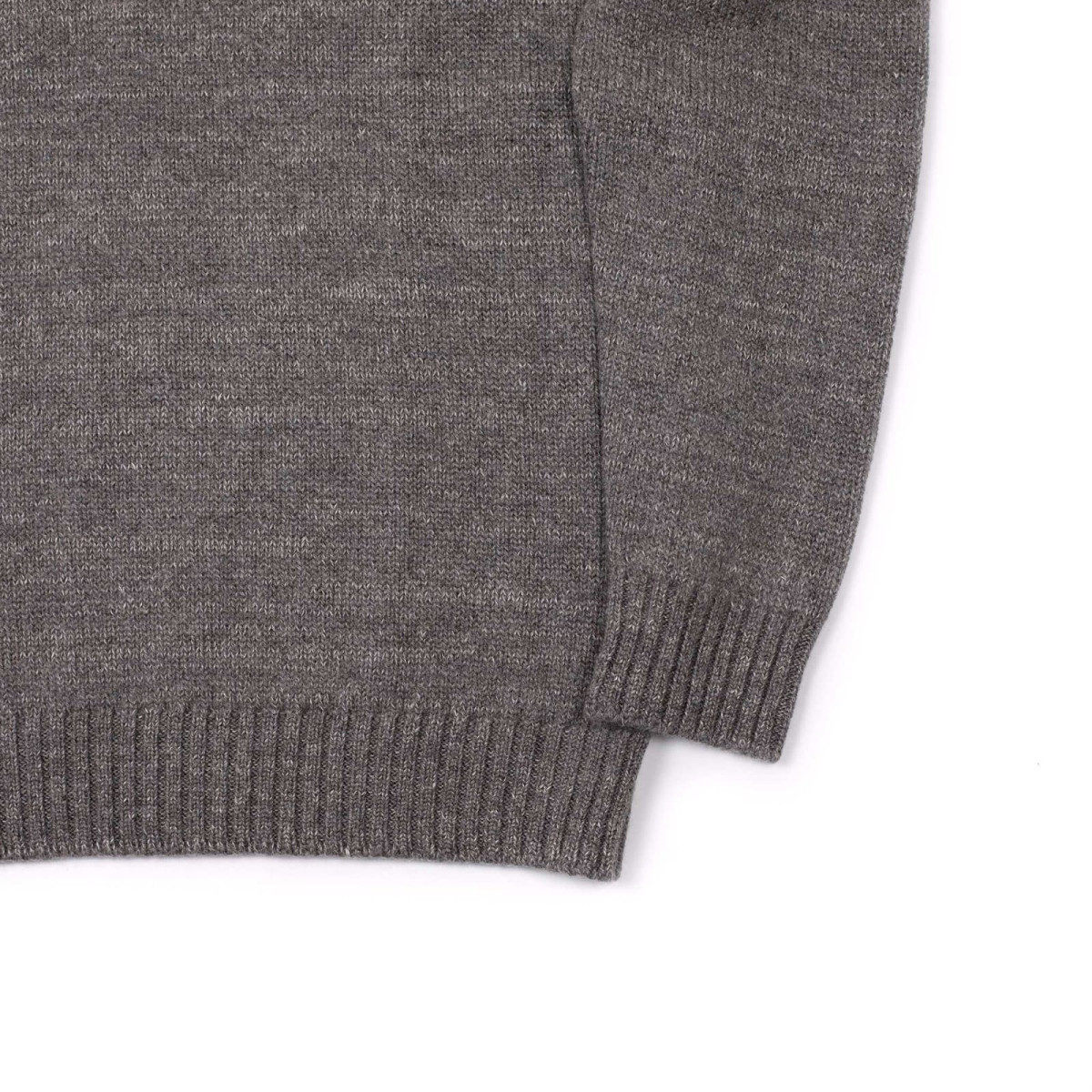 Seafoam stitch gansey sweater in taupe melange wool and linen - Taupe - Caudie