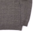 Seafoam stitch gansey sweater in taupe melange wool and linen - Taupe - Caudie