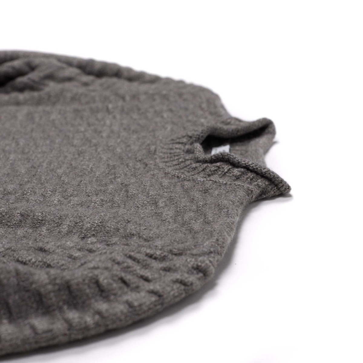 Seafoam stitch gansey sweater in taupe melange wool and linen - Taupe - Caudie