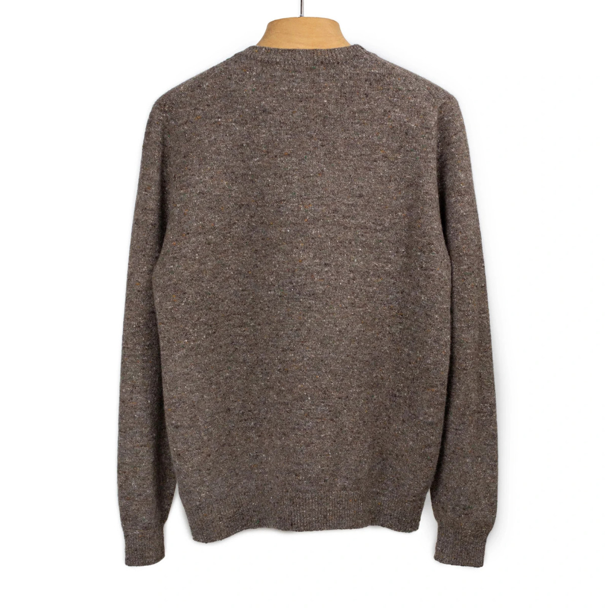 Pull en laine mérinos et cachemire tricoté à la main - Marron - Caudie