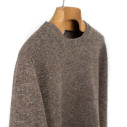 Hand-knit merino wool and cashmere sweater - Brown - Caudie