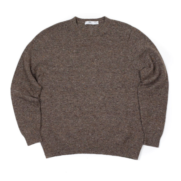 Hand-knit merino wool and cashmere sweater - Brown - Caudie