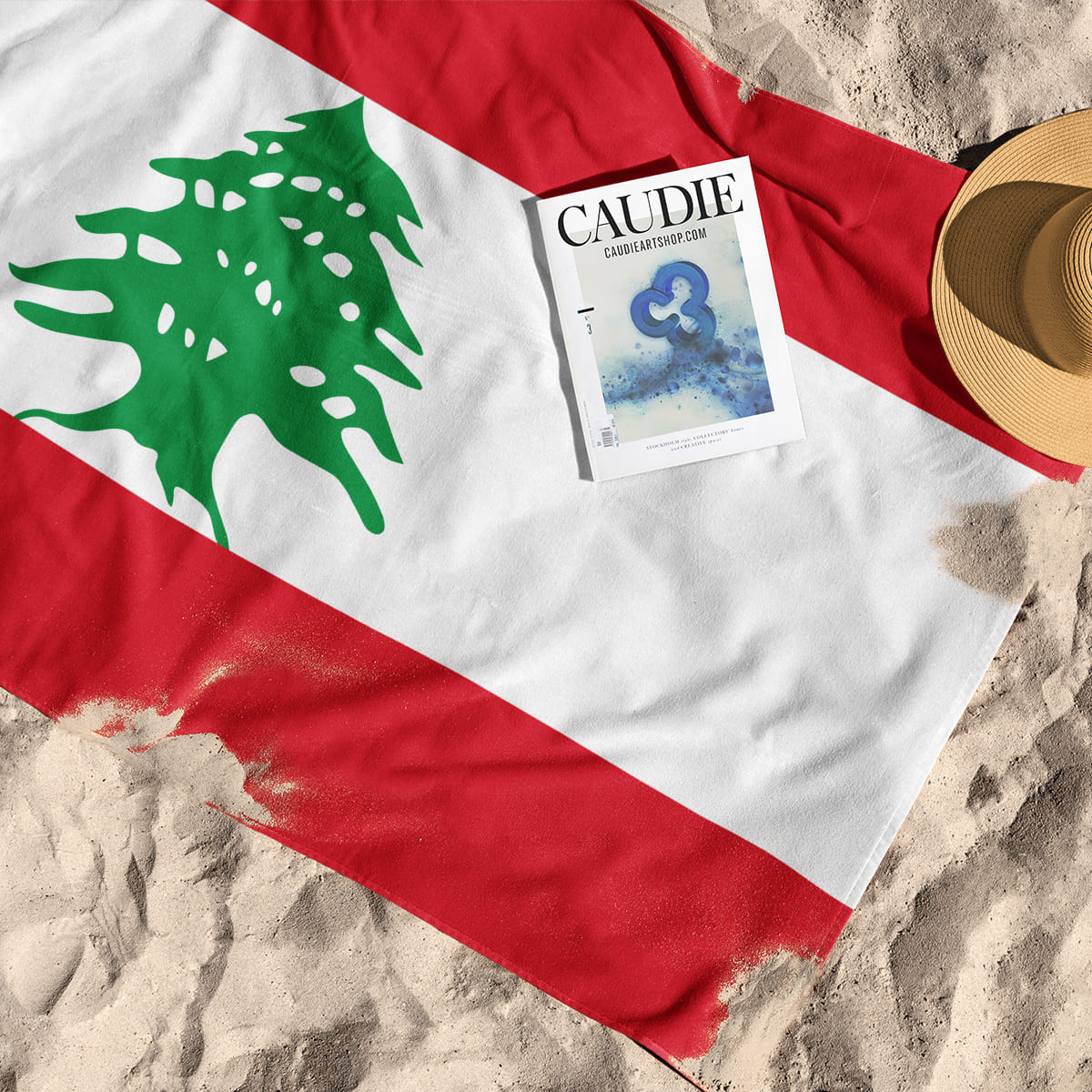 Flag of Lebanon - Beach towel - Caudie
