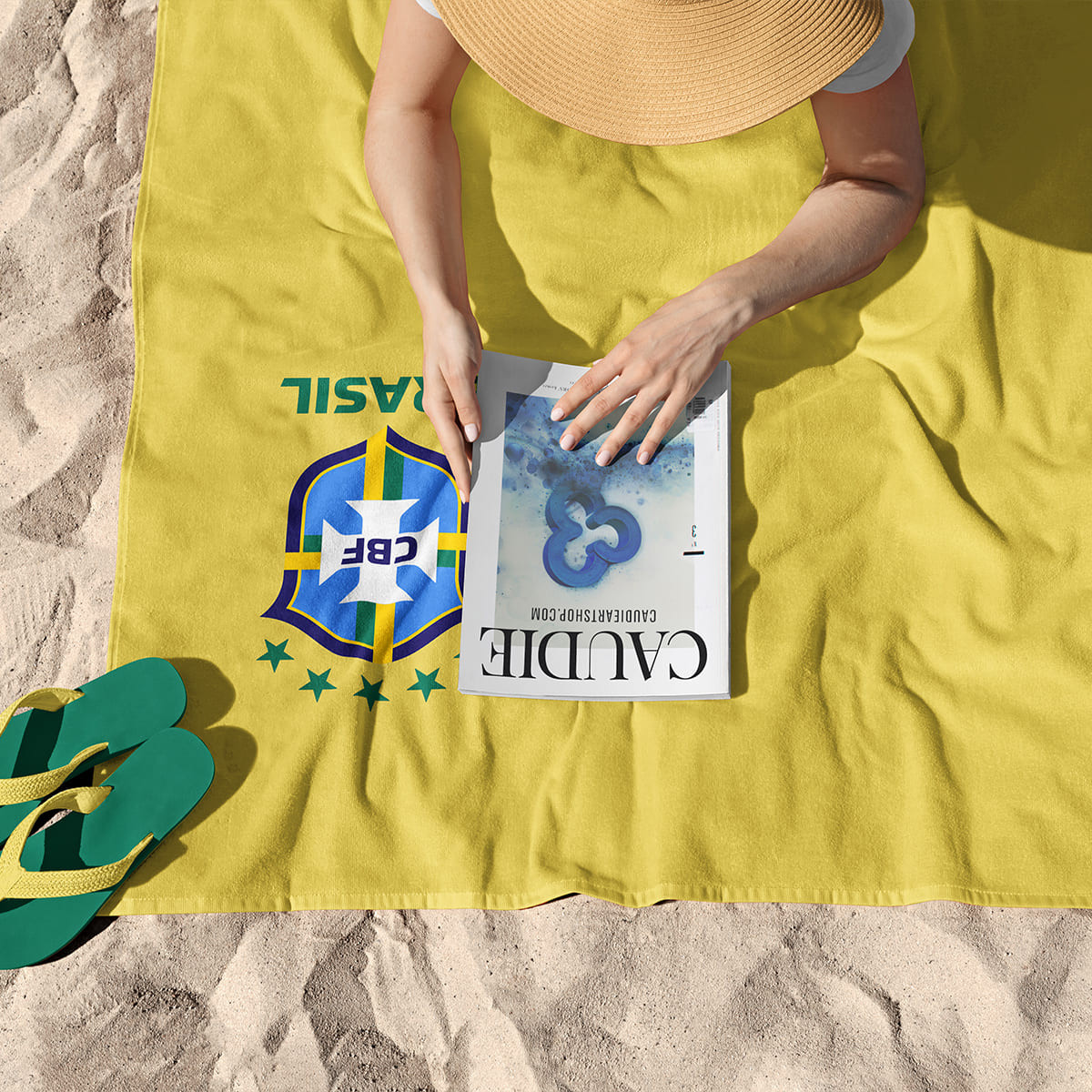 Équipe du Brésil foot 2026 - Serviette de plage - Caudie