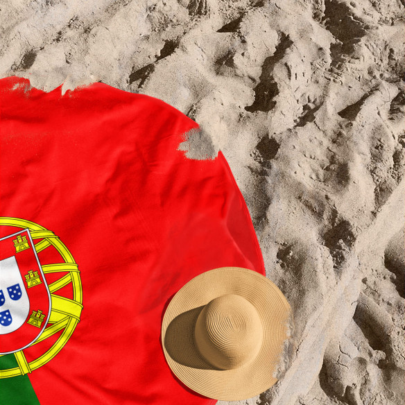 Drapeau du Portugal - Serviette de plage ronde - Caudie
