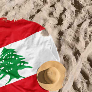 Flag of Lebanon - Round beach towel - Caudie 2