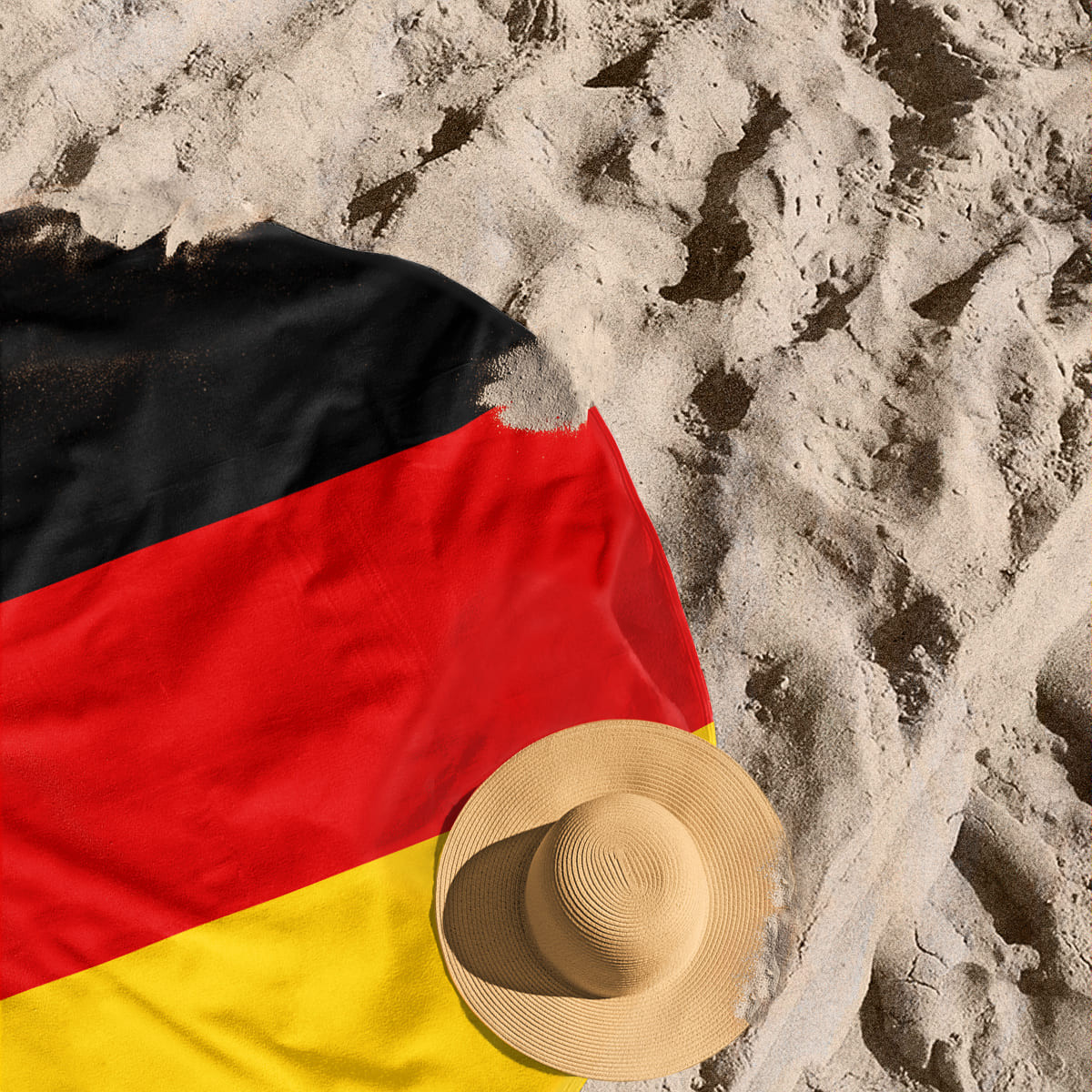 Drapeau de l'Allemagne - Serviette de plage ronde - Caudie