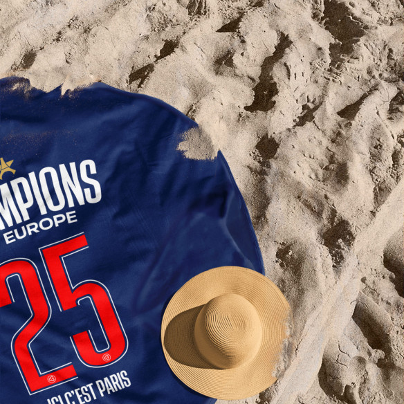 PSG 2025 Champions League star - Round beach towel - Caudie